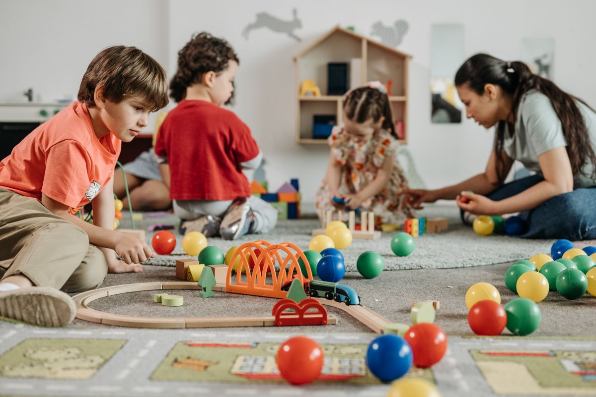 Children playing and learning together at Shining Star Montessori Preschool