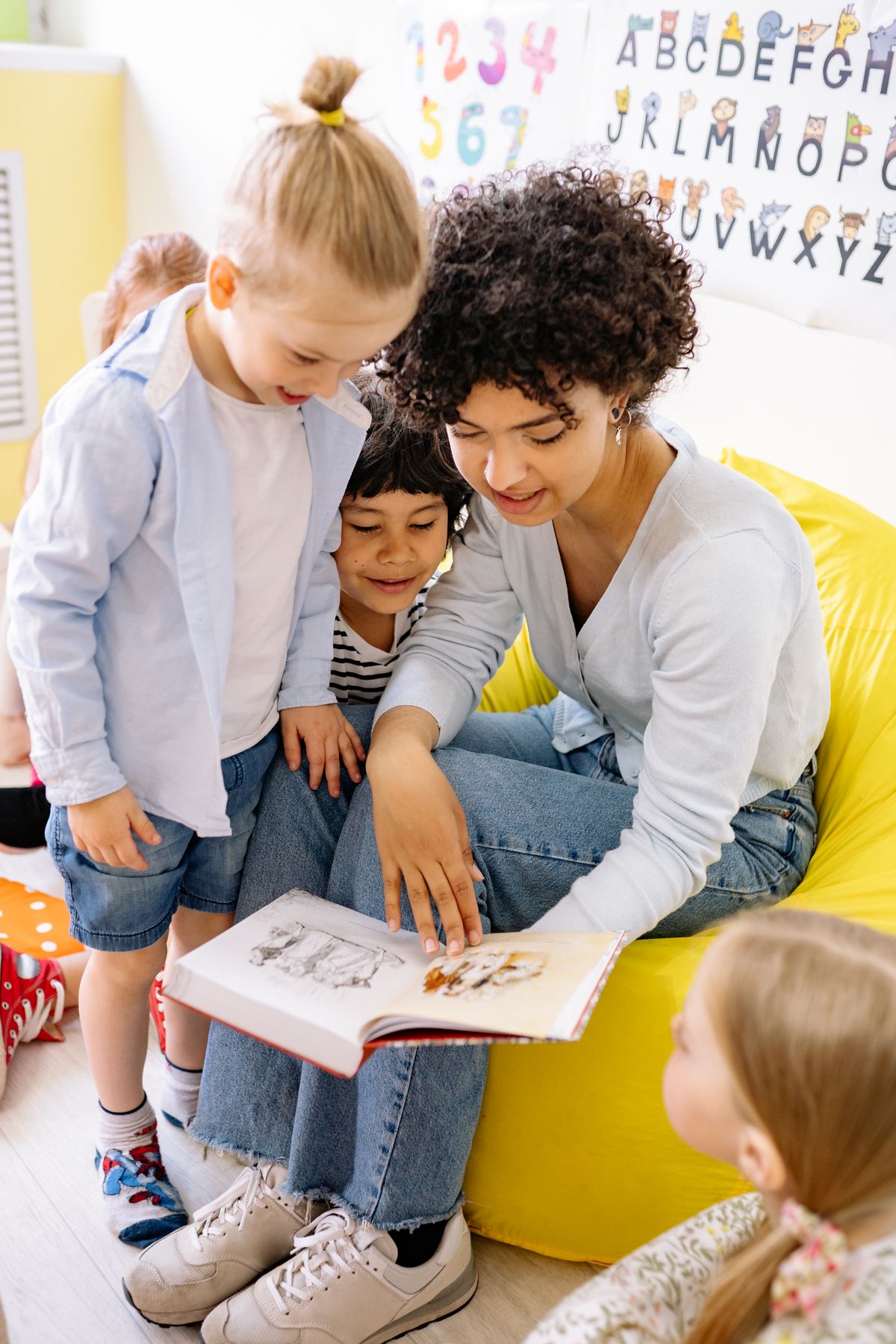 Children and teacher at Shining Star Montessori Preschool, Anaheim